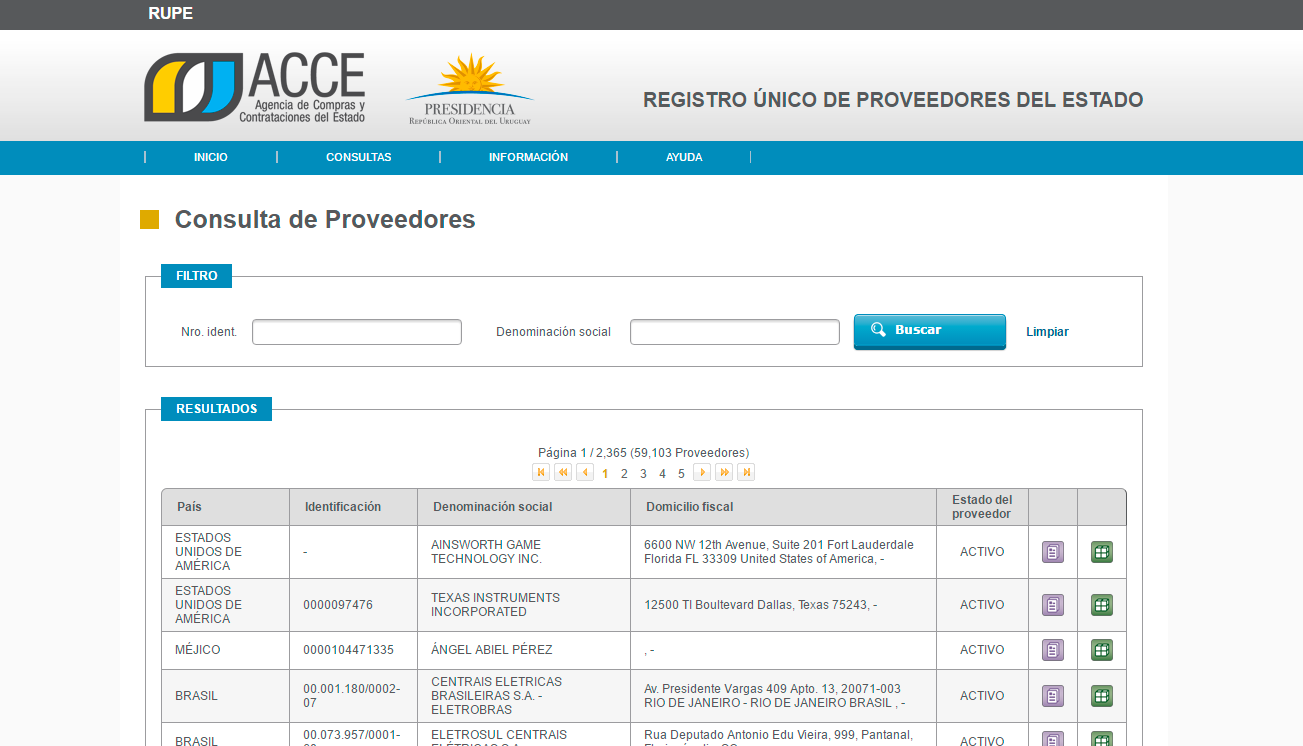 Registro Único de Proveedores del Estado